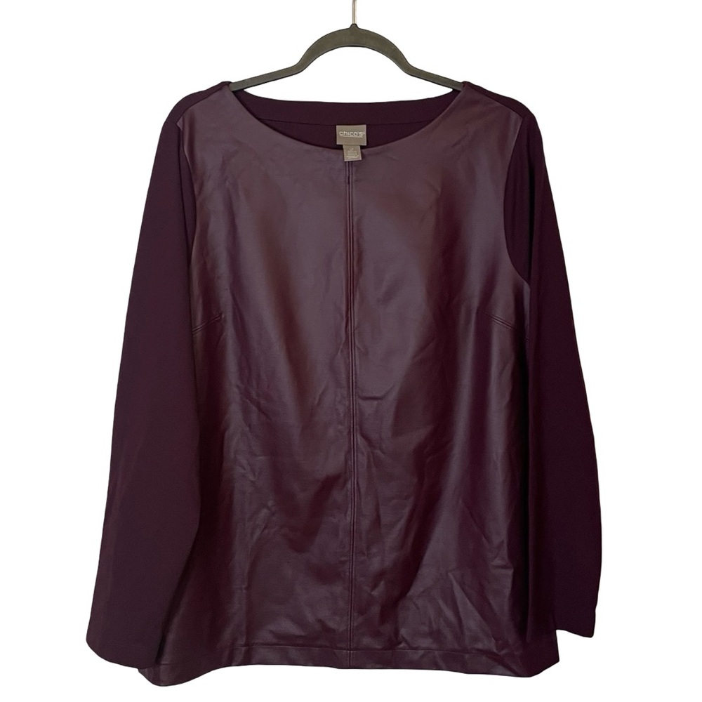 Chicos Ponte Faux Leather Tunic